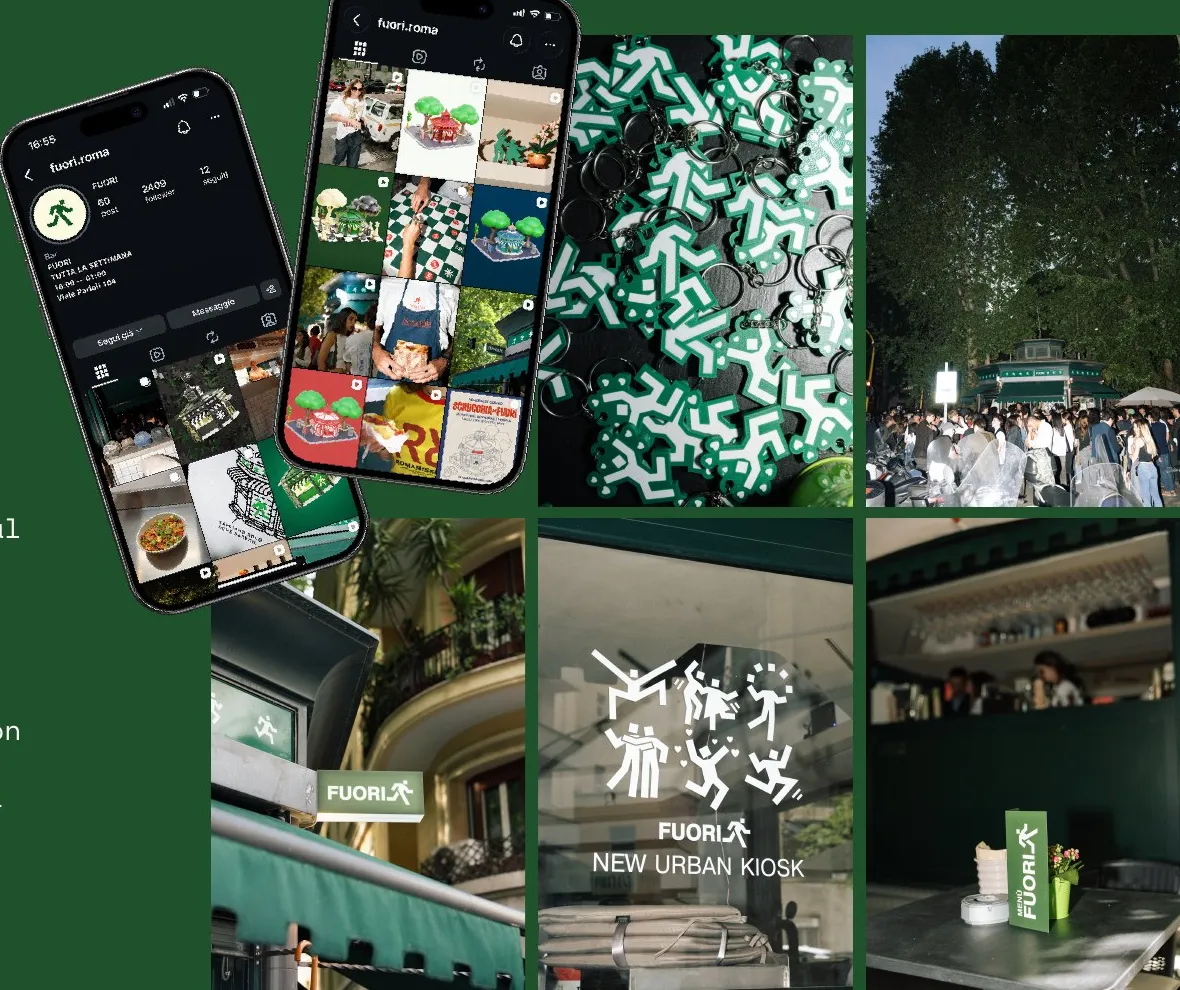 Progetto FUORI: profilo Instagram, chiosco e merchandising
